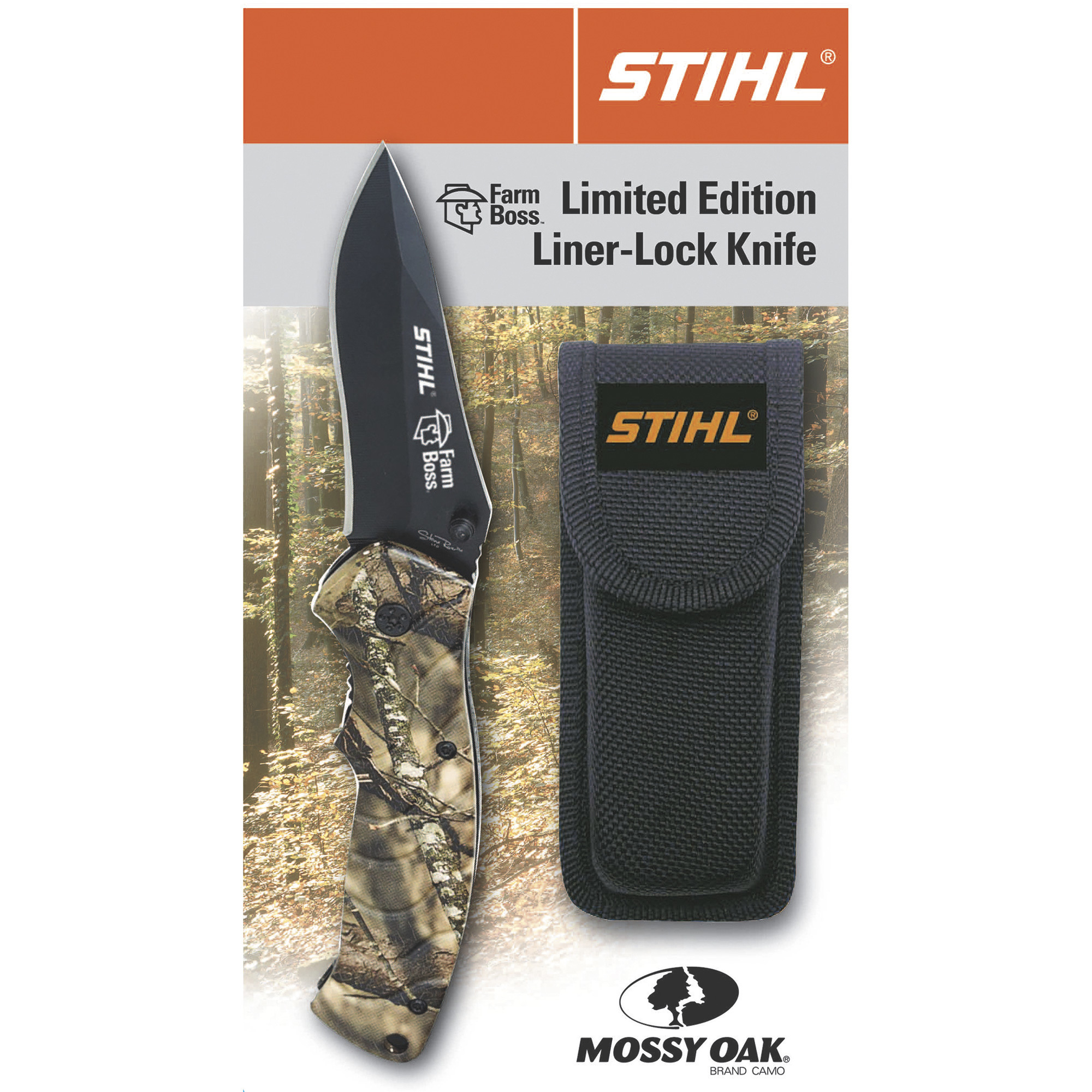 Stihl Farm Boss Limited Edition Liner-Lock Knife, 3 1/2in. Blade, Mossy Oak Camo, Model# 8402144